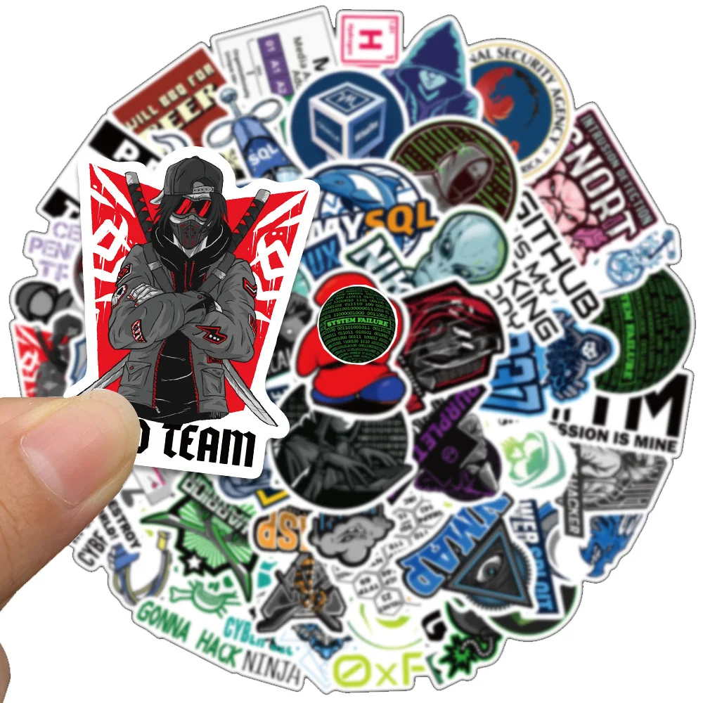 

10/30/50pcs Cool Hacker Programing Network Stickers Programmer Cartoon Sticker DIY Stationery Phone Laptop Waterproof Decals Toy