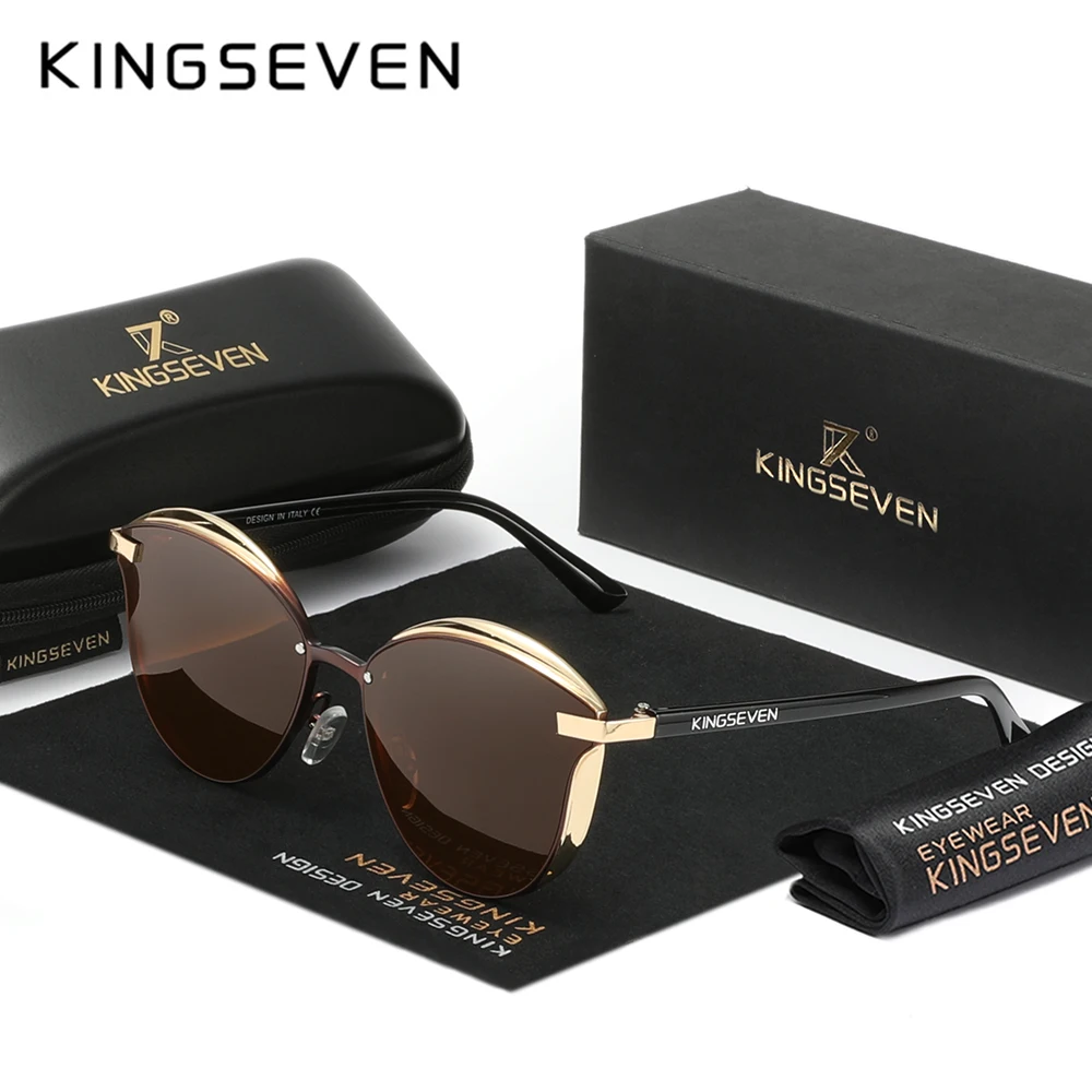 KINGSEVEN Polarisierte Sonnenbrille, Cat-Eye-Sonnenbrille für Damen, Freizeitaktivitäten, Dekoration, elegant, UV400