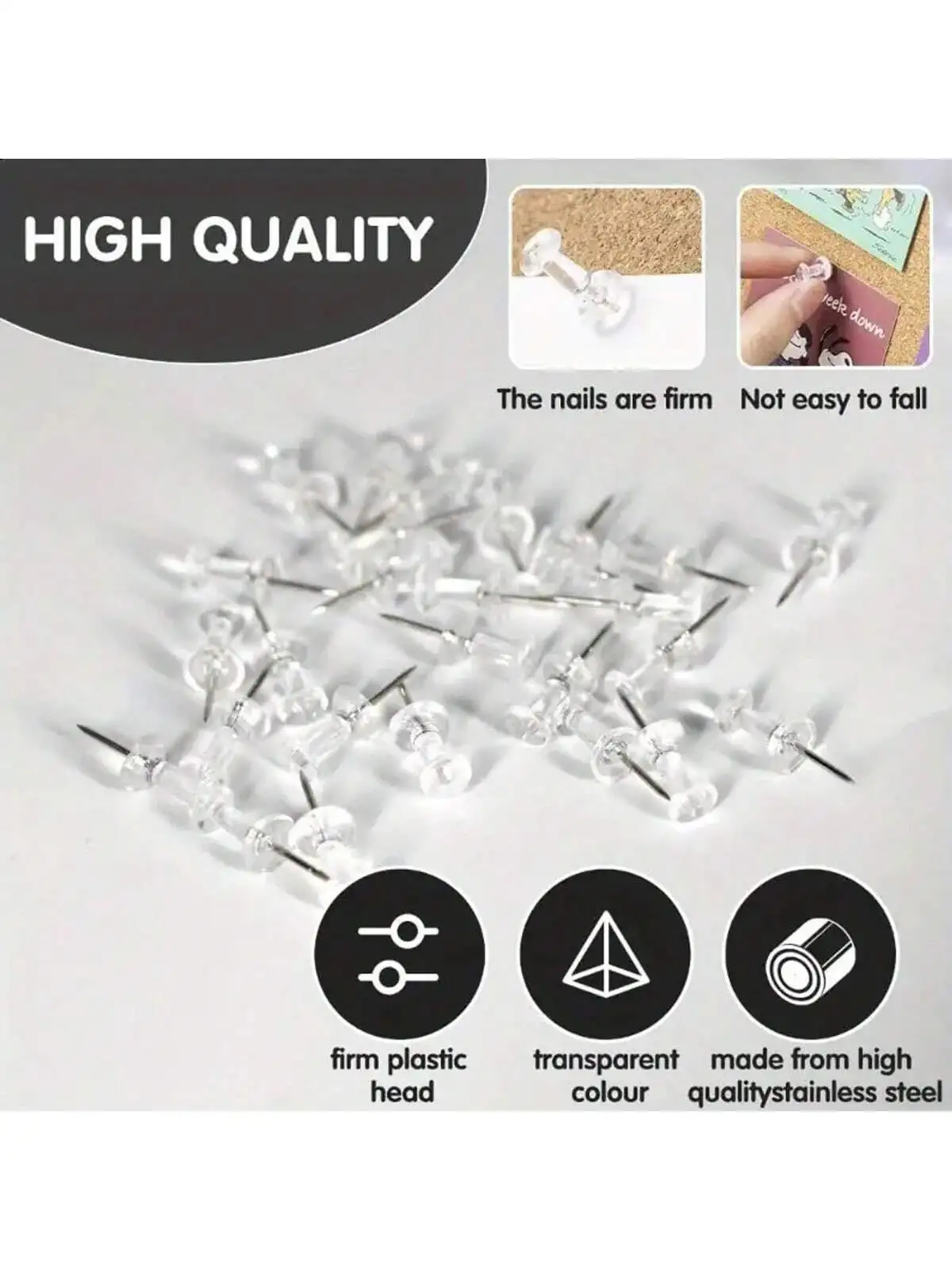 Ensemble de punaises pour décoration de carte postale, 150 pièces, punaises pour tableau d'affichage mural Photo, fournitures scolaires et de bureau à domicile