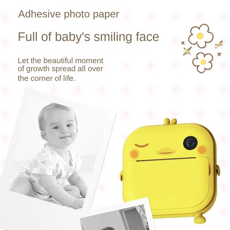 Baay-インスタントカメラ,2.4インチLCDスクリーン,デジタルカメラ,バッテリー,印刷用紙付き