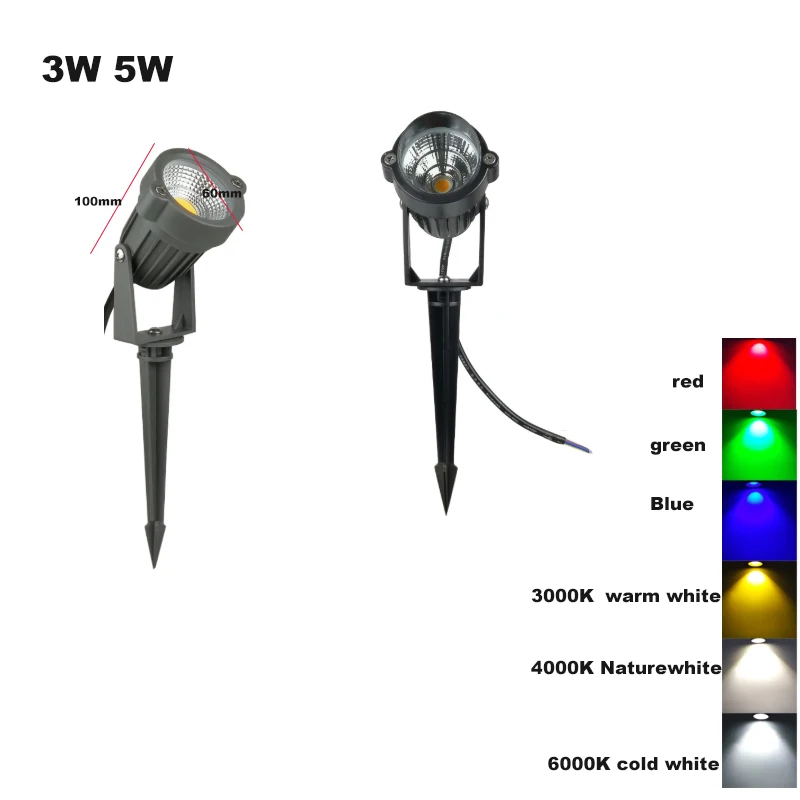 LED حديقة الحديقة الممر الأرضي مصباح الشارع IP65 تحفة ديكورية مضادة للماء فناء سبايك أضواء 12 فولت 220 فولت