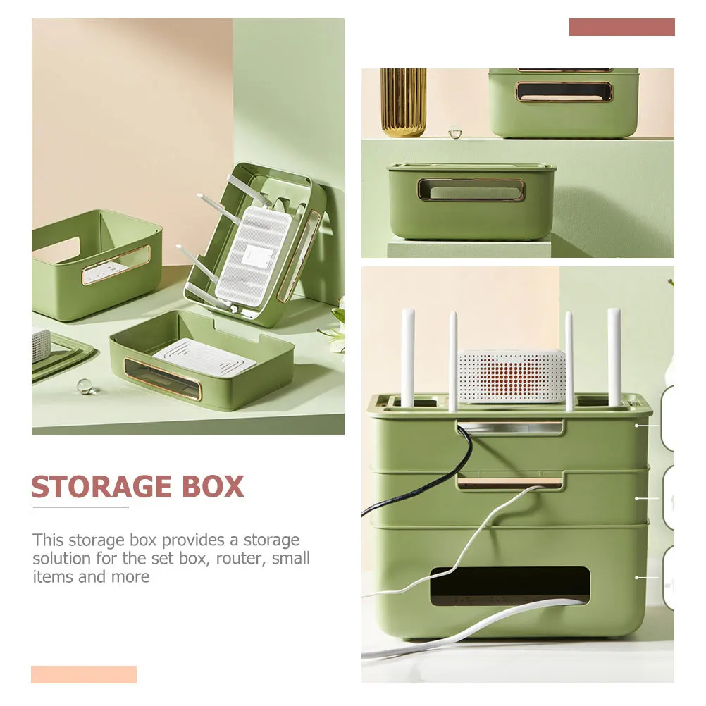 صندوق تخزين جهاز التوجيه المنزلي تصميم مجوف رف تخزين جهاز التوجيه المنزلق منظم الكابلات للوازم المنزلية صندوق التشفير #6