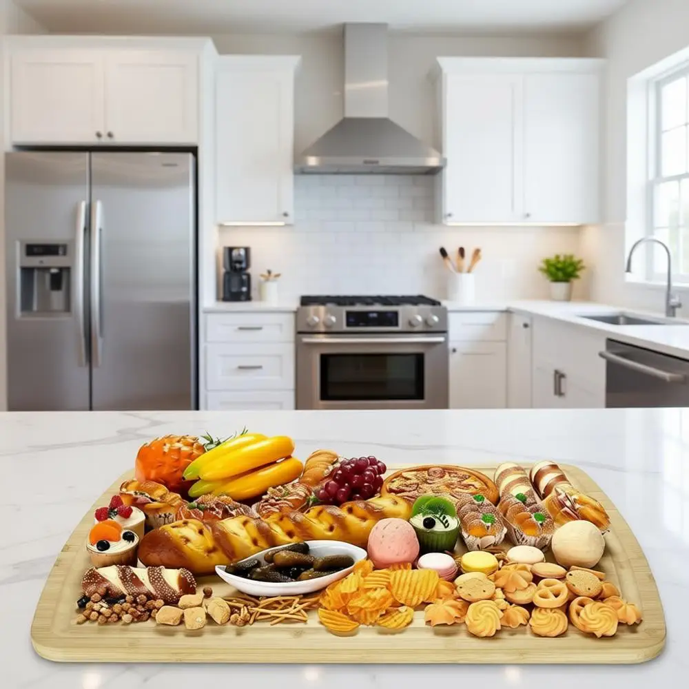 

Большая бамбуковая разделочная доска — идеальна для кухни и защиты поверхности плиты