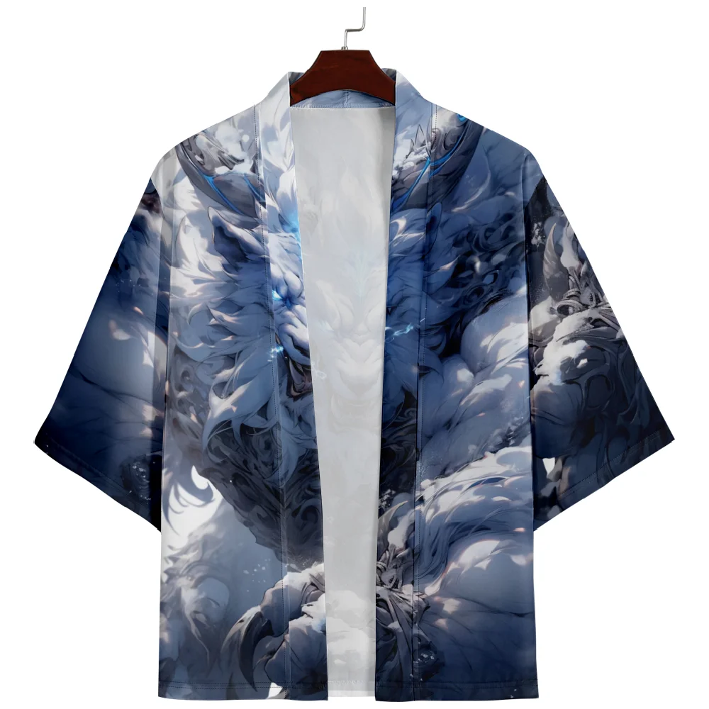 Japanese Kimono Streetwear Men Women Cardigan Haori Beach Plus Size 3XL 4XL 5XL 6XL Asian Clothing