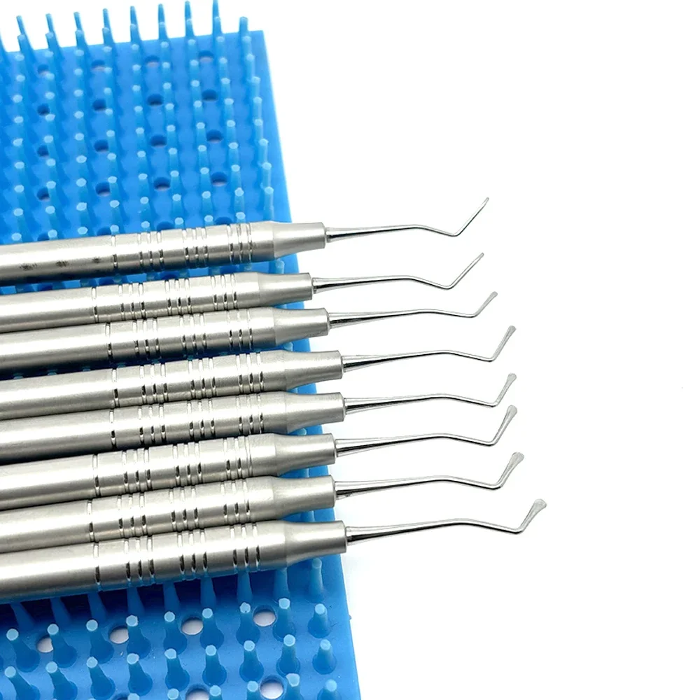 8 قطعة غريسي كوريت طقم الأسنان 0.8-2.2 مللي متر الفولاذ المقاوم للصدأ مقياس اللثة الأسنان الجير مزيل أدوات طبيب الأسنان #4