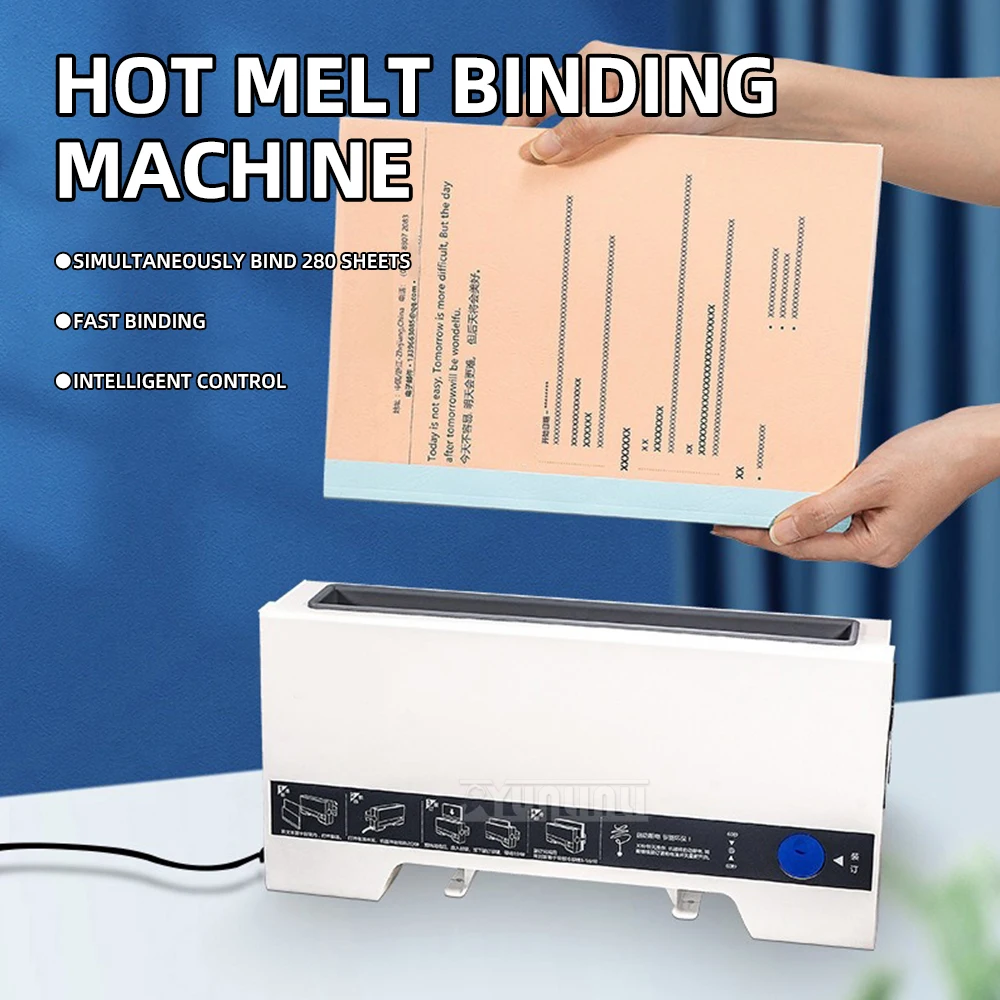 A4 Thermal Binding Machine 220V/110V, Small Hot Melt Glue Binder for Office & Home, for Books, Bids, Contracts, Documents.