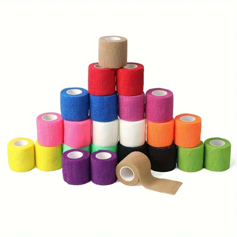6Roll/12Roll Self Adhesive Bandage Wrap Elastic Breathable Sports Protector Tape Non-woven Finger Wrap For Wrist Ankle First Aid