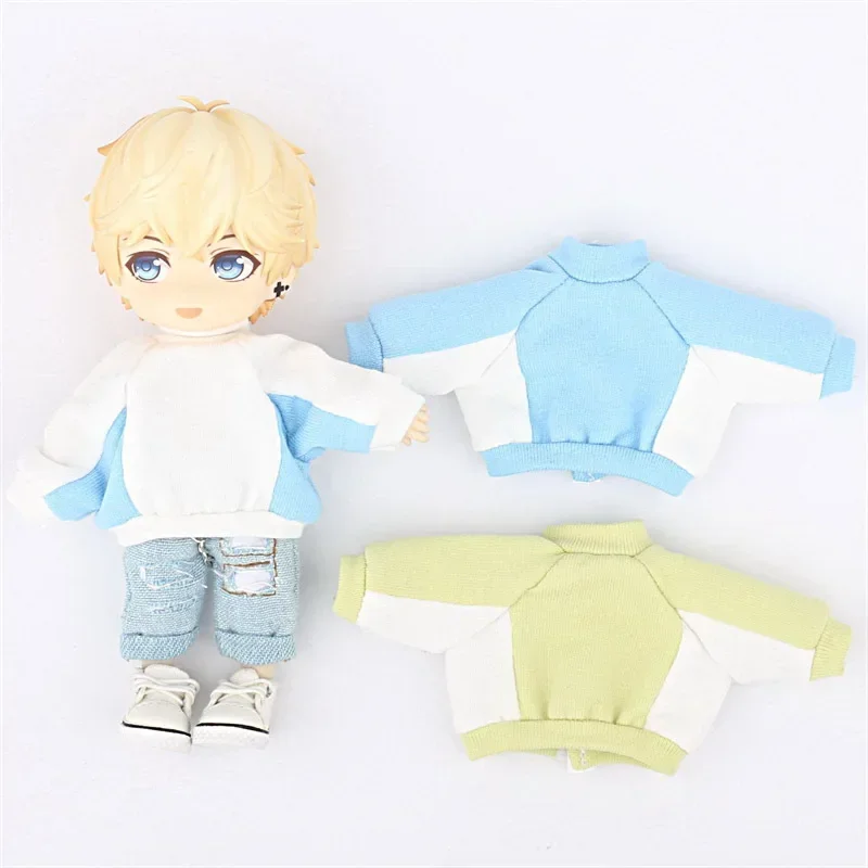 Ob11 revers kariertes hemd hoodie drucken top BJD 1/12 puppe kleidung puppe kleidung puppe zubehör