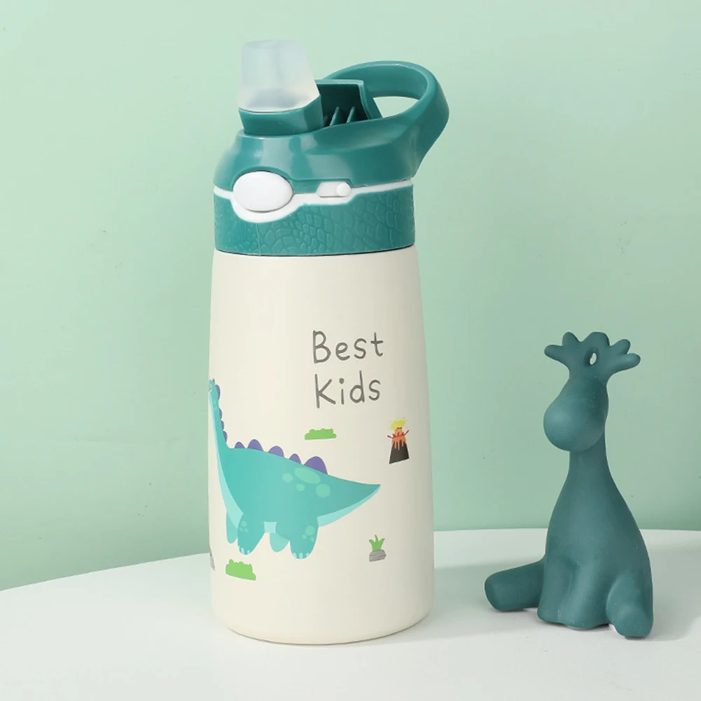 400ml Duck Billed Straw Children Insulated Tumbler Stainless Steel Kids Vacuum Flasks Cute Thermal Insulated Mug for Boys Girls