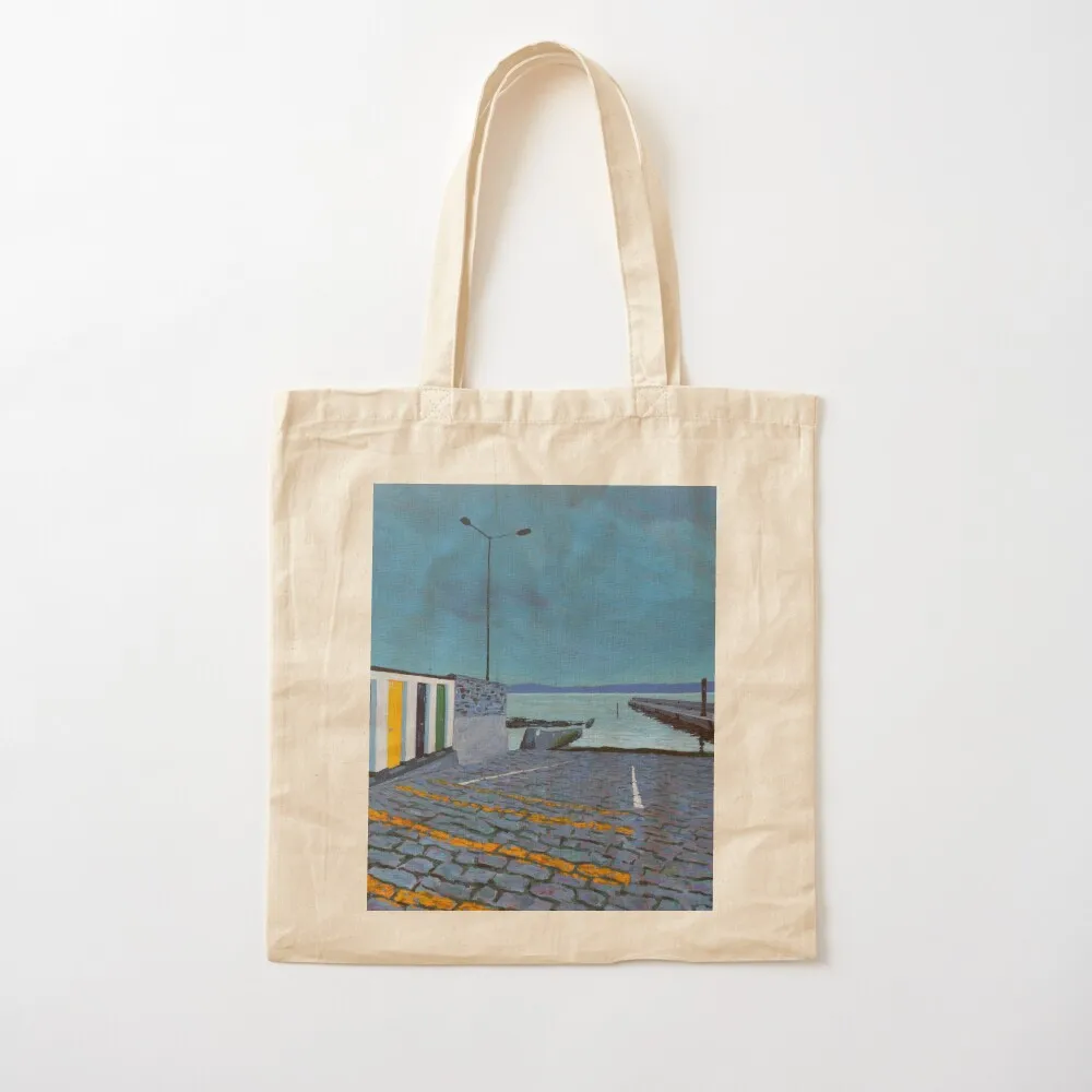 

Enniscrone Pier, County Sligo, Ireland Tote Bag Handbags women custom bags large tote bag Canvas Tote Bag