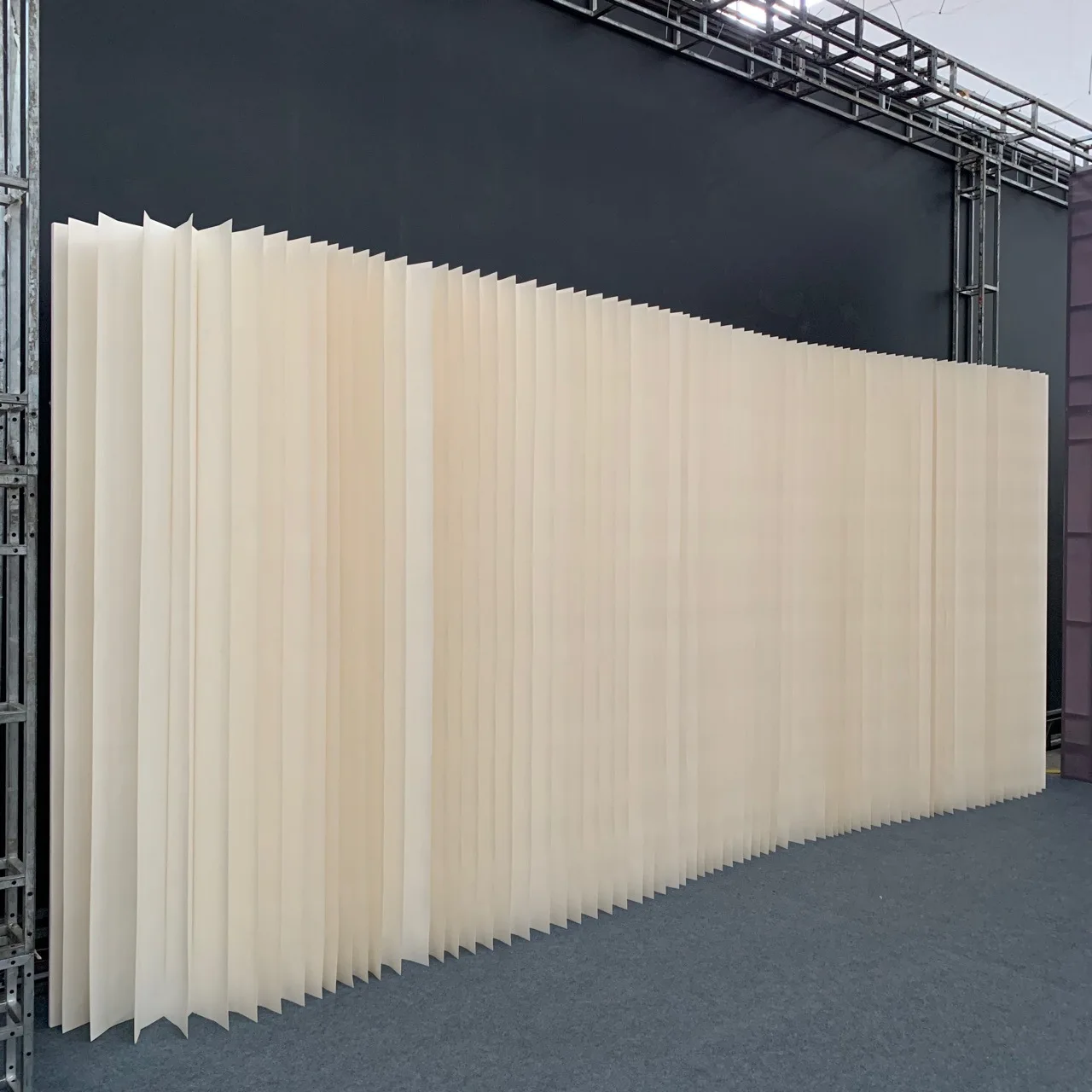 Cream White Home Warehouse Screen Partition Wedding Decorations Folded Paper Backdrop Photography Background Stand