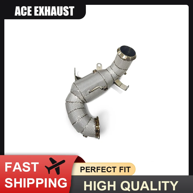 ACE Auspuffanlagen für Mercedes Benz W177 A45S CLA45 GLA45 2.0T Free Flow Cat Downpipe mit Hitzeschild SUS304 Auspuffrohr – Detail 4