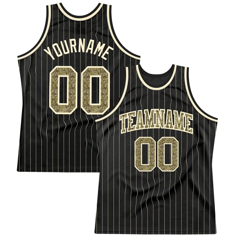 Fashion Pinstripe Graphic Black Basketball Tank Top Summer Casual Custom Name 3D Printed Vest Men Women Customized Team Uniforms