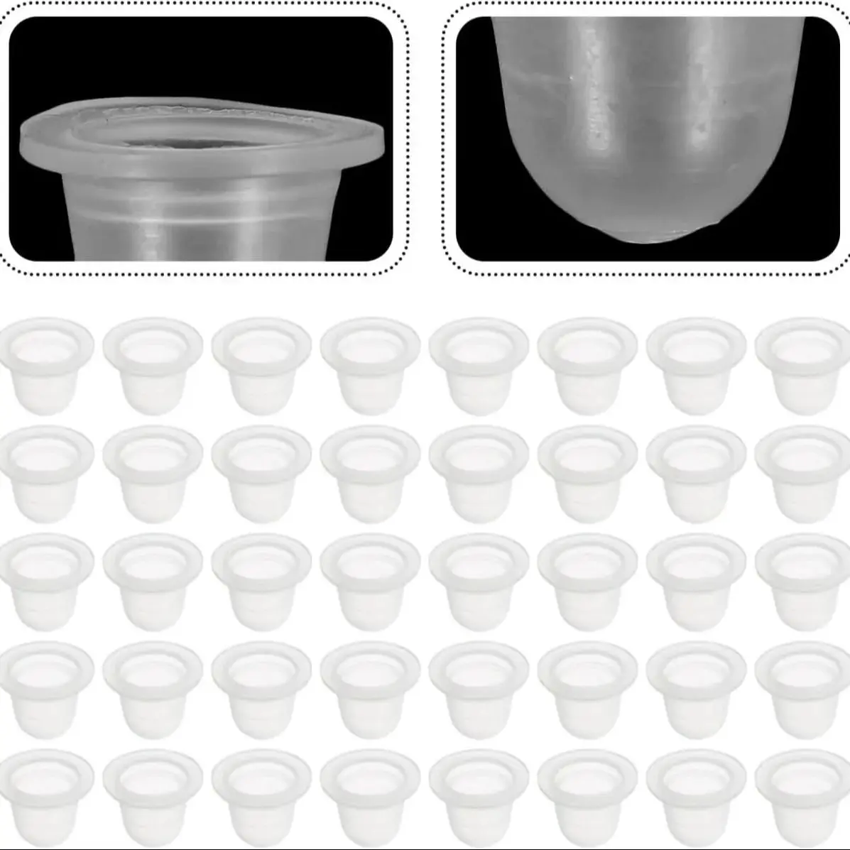 

Silicone Ink Cups for Tattooing U-Shaped Disposable Pigment Cups Transparent Ink Holder for Professional Artists Tattoo Supplies