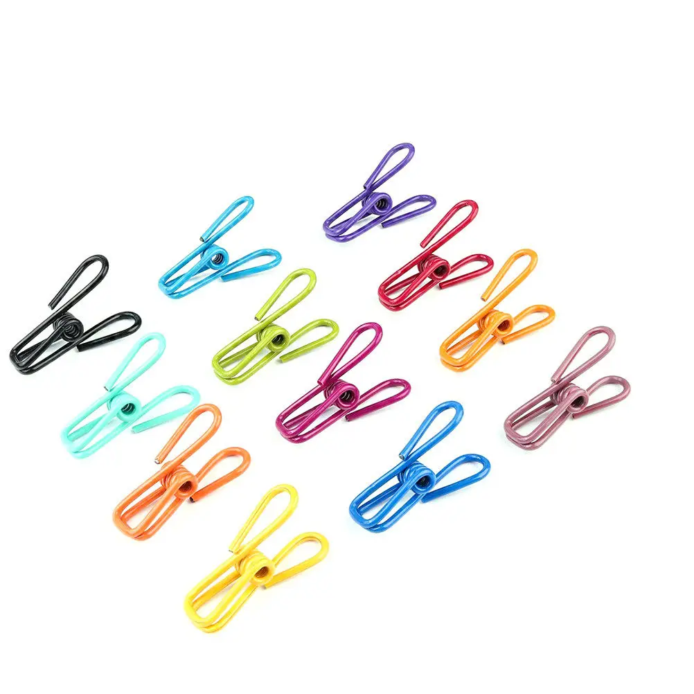 40Pcs Stainless Steel Clothes Pegs PVC-Coated Laundry Clips Heavy Duty Multi Purpose Towel Paper Bag Shower Clips for Home