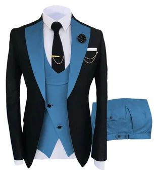 New Costume Homme Popular Clothing Luxury Party Stage Men's Suit Groomsmen Regular Fit Tuxedo 3 Peice Set Jacket+Trousers+Vest 5 New Costume Homme Popular Clothing Luxury Party Stage Men's Suit Groomsmen Regular Fit Tuxedo 3 Peice Set Jacket+Trousers+Vest 5