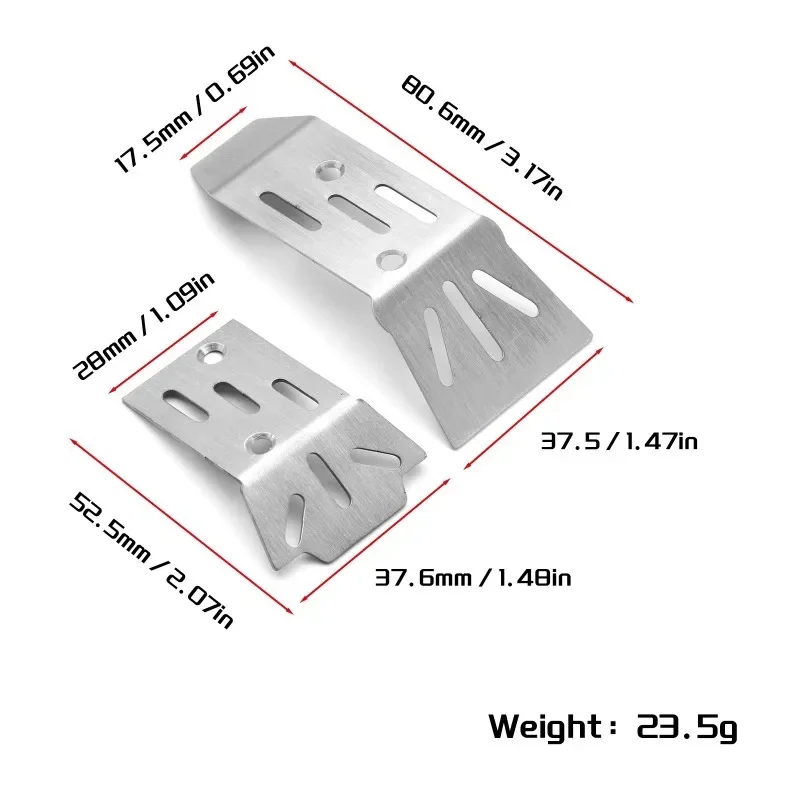 2 Stuks Rvs Voor En Achter Chassis Armor Protector Voor Arrma 1/18 Graniet Grom Rc Auto Upgrade Onderdelen accessoires