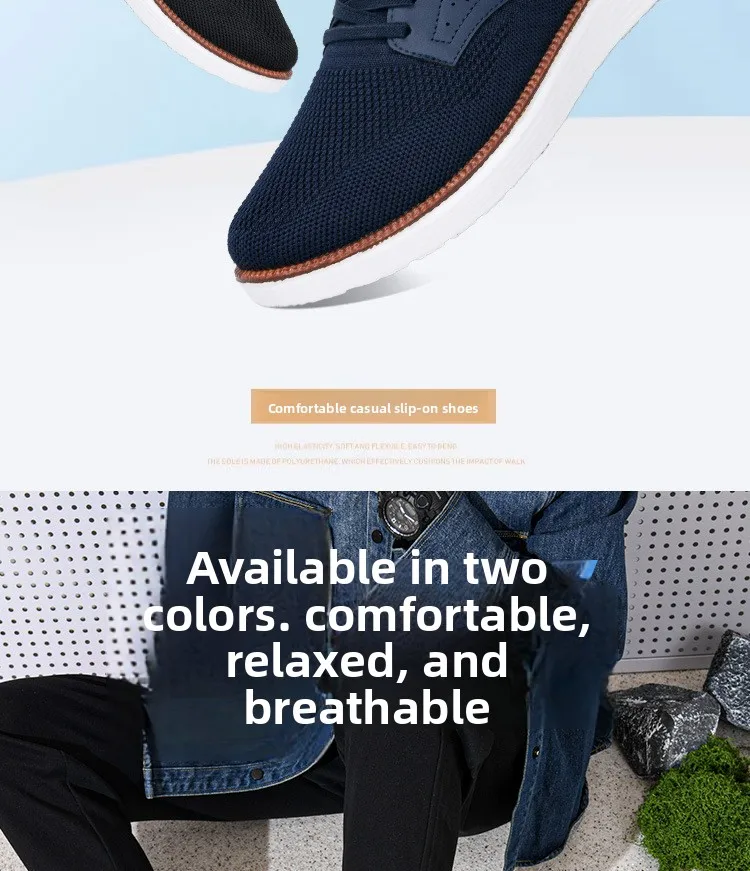 Atmungsaktive Freizeitschuhe für Herren im Frühling und Herbst, Mesh-Sportschuhe, weiche Sohle, rutschfest, One-Step-Dad-Schuhe – Detail 3