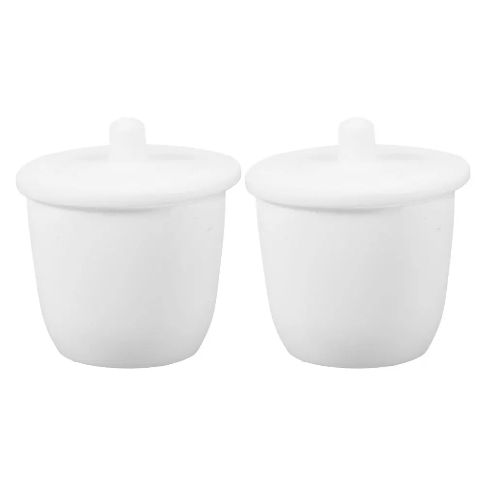 

2pcs 30Ml Ptfe Crucible High Temp Resistant Lid Lab Experimental Crucibles Jewelry Tool Small Sample Evaporating