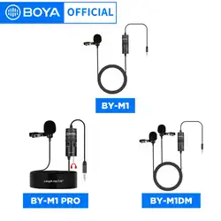 BOYA Condenser Professional Lavalier Lapel Microphone BY-M1/M1PRO/M1DM for PC iphone Camera  YouTube Recording Blogger Podcast
