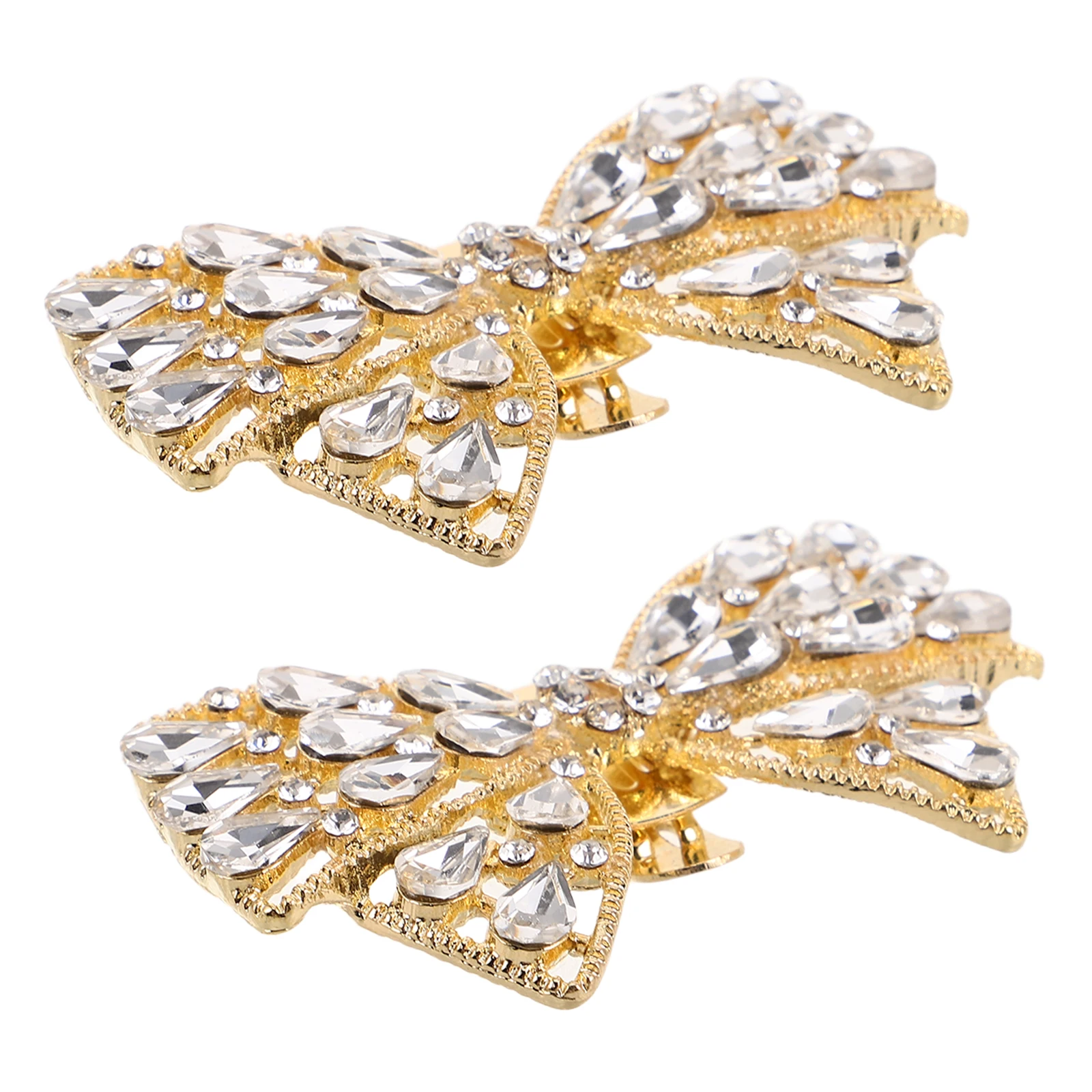 

1Pair Rhinestone Bow Shoe Clips Accessories for Women Bridal Wedding Party Detachable Shoe Buckles Brooch Embellishments