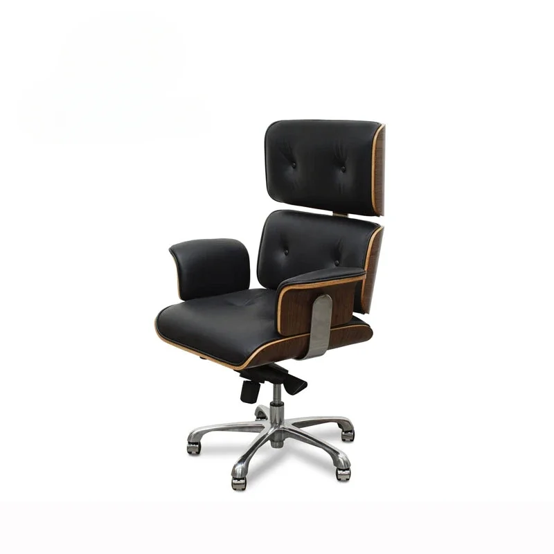 

Modern Office Chairs Furniture Black Household Desk Chair Retro Leather Armchair Swivel Lifted Family Office Computer Chair