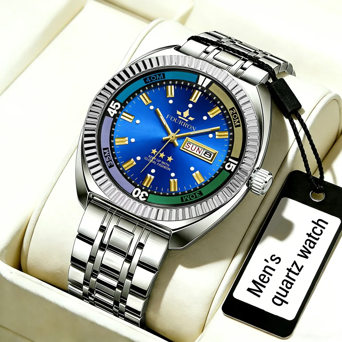Hot Sell Classic Style Quartz Watches Men's Decorative Red Creative Dial Personality Cool Watch Steel Calendar AAA Wristwatch