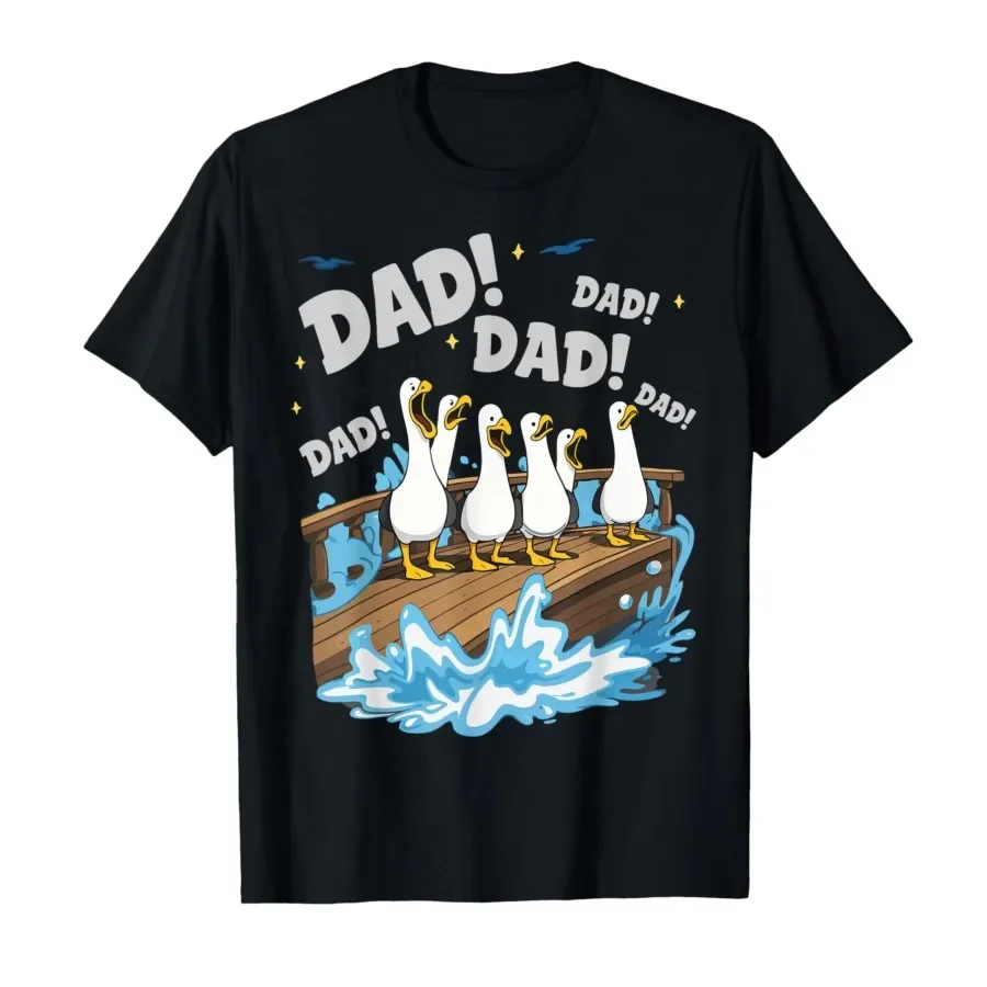 

Seagull Dad Funny Dad Humor Ocean Life T-shirt For Men Women 100% Cotton T Shirts Short Sleeve Tops 0424-2