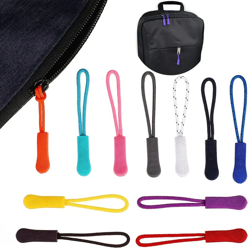 

10pcs Zipper Pull Puller End Fit Rope Tag Replacement Clip Broken Buckle Fixer Zip Cord Bag Suitcase Tent Backpack Zipper Head