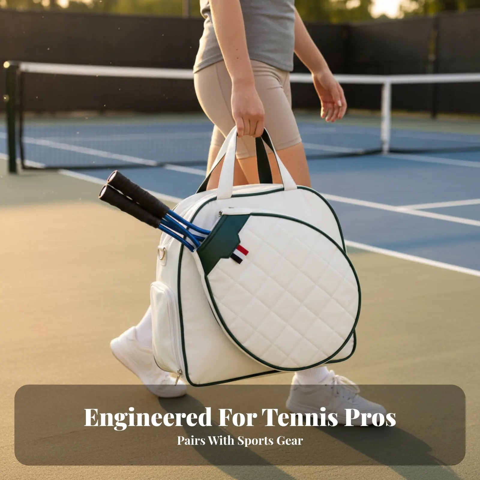 

Сумка для ракеток большой вместимости со съемным плечевым ремнем, стеганая спортивная сумка-рюкзак для ракеток, универсальная для занятий спортом