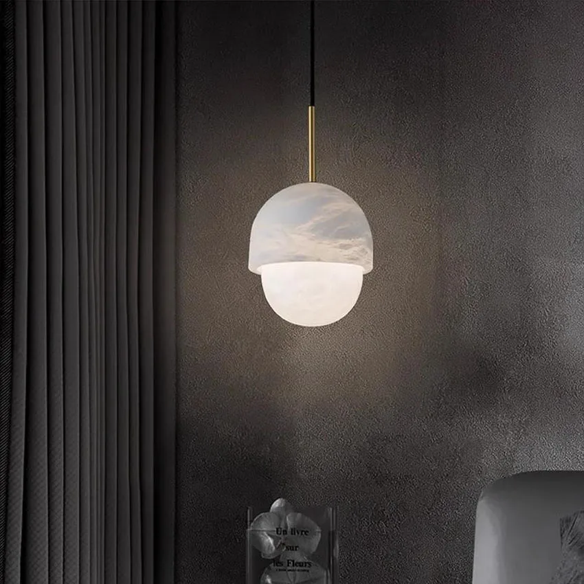 

Spanish natural marble Pendant light Nordic restaurant cafe bar Hanging lamp Modern bedroom Kitchen Island Lighting Fixture