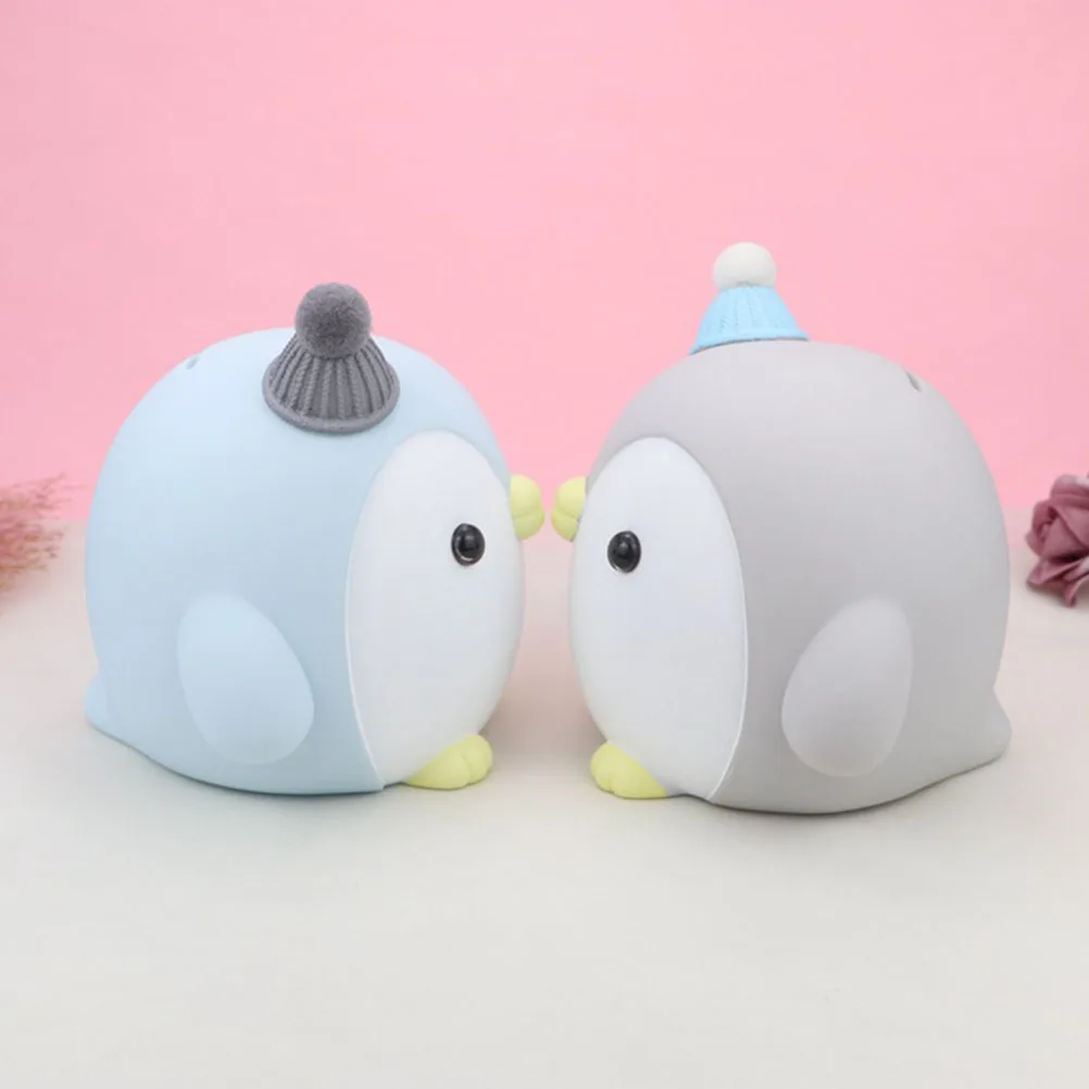 Cute Penguin Piggy Bank for Kids Vinyl Bank Desktop Money Box Toy Gift Home Decor for Girls Toddler Savings Jar
