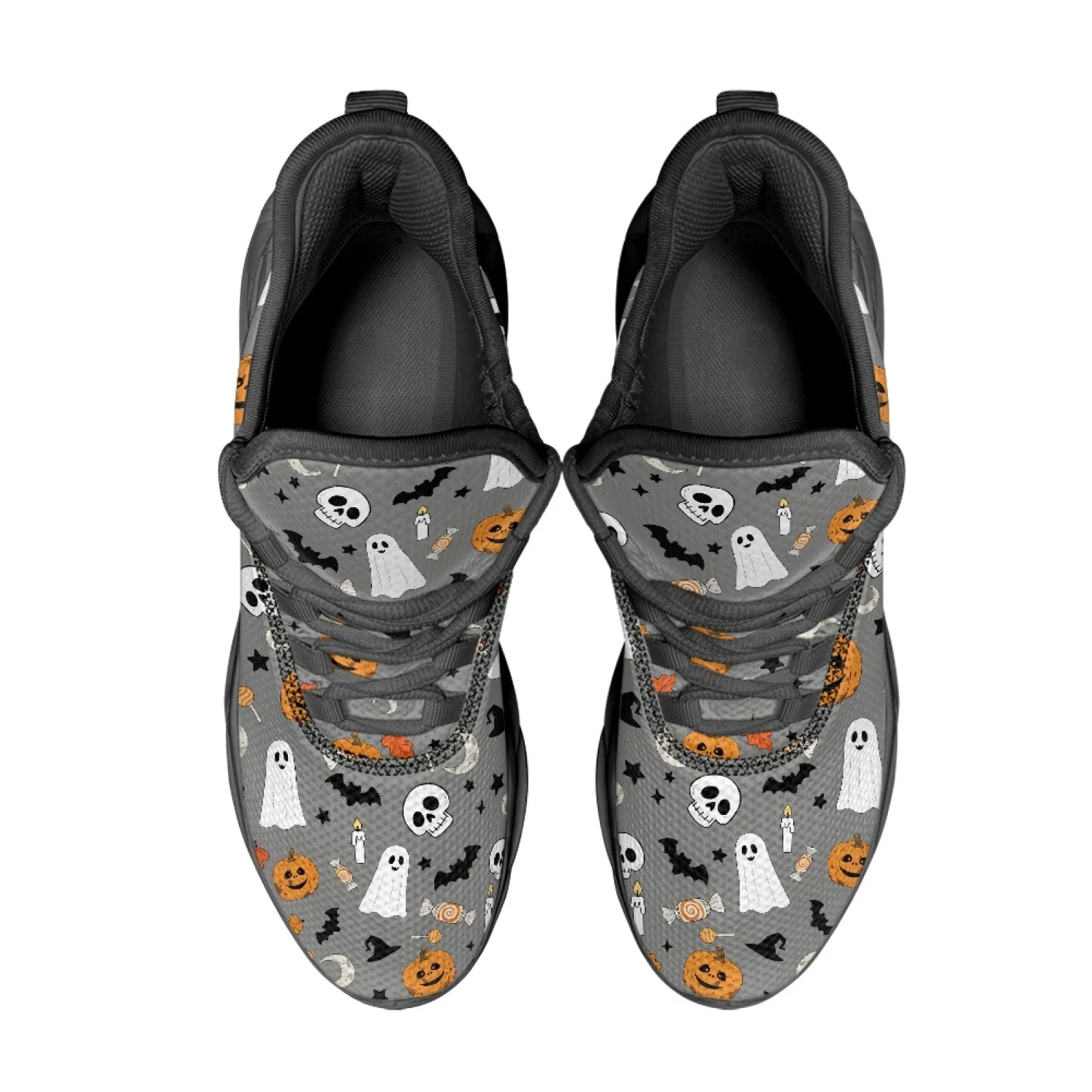 PENSTROLL Spooky Ghost Pattern Running Shoes Mesh & EVA Running Sneaker Lightweight Men's Running Shoes for Sport