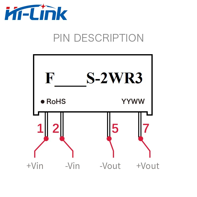 Hi-Link 10pcs/lot F2403S-2WR3 F2405S-2WR3 F2409S-2WR3 F2412S-2WR3 F2415S-2WR3 F2424S-2WR3 2W DC DC Converter Power Supply Module