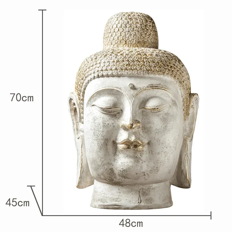 2021 New Design Resin Buddha Ornament Polyresin Big White Buddha Head Hot Sales