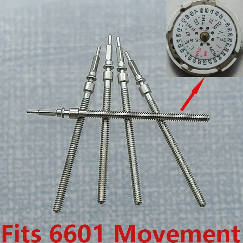 

2/4pcs 6601 Movement Watches Crown Stem Fits for 6601 Movement Watch Repair Standard Watch Crown Stem