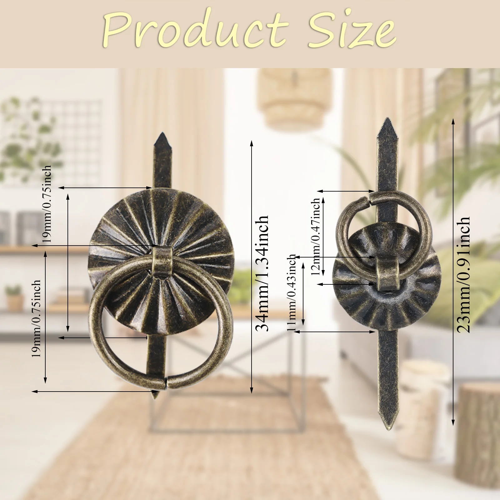 小さな40個の指輪プルハンドル,アンティークブロンズ,ジュエリー,引き出し,ベリーファスナー,ボックス,チェスト用装飾キャビネット