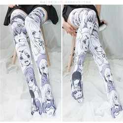 Japanese Harajuku Anime Two-Dimensional Over-The-Knee Thigh Stockings Lolita Sweet Summer Long Tube Silk Stockings Cosplay