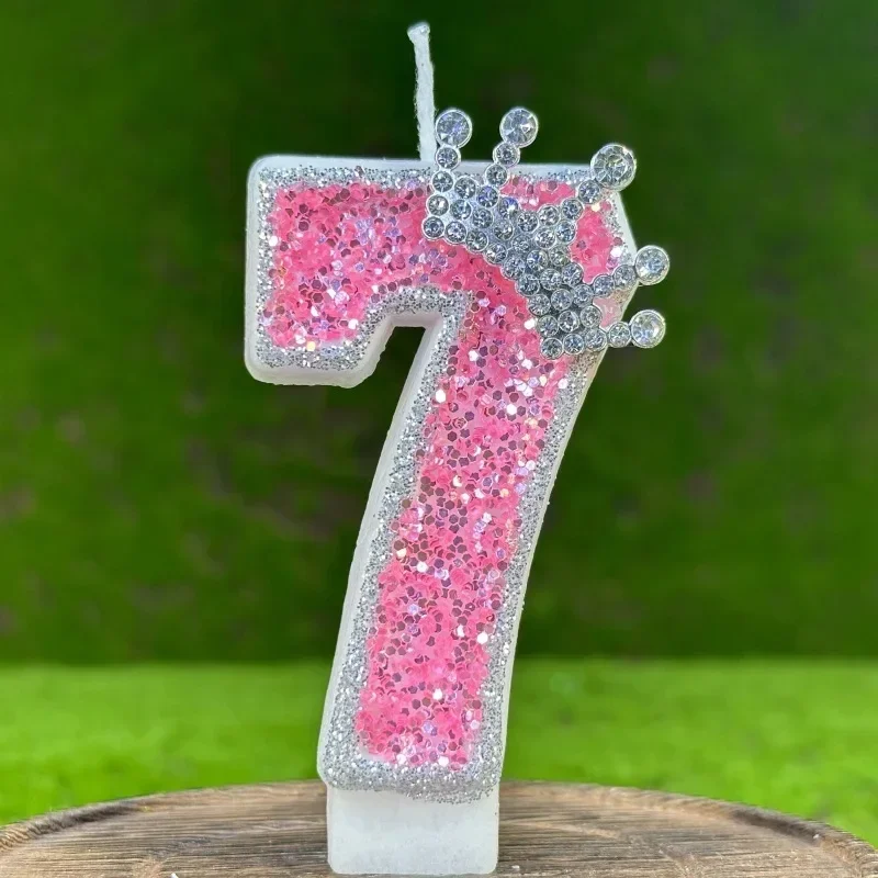 الوردي عدد 0 1 2 3 4 5 6789 شمعة عيد ميلاد بنات لوازم الحفلات الشموع الزخرفية الديكور لصالونات التجميل شمعة 4 سنوات