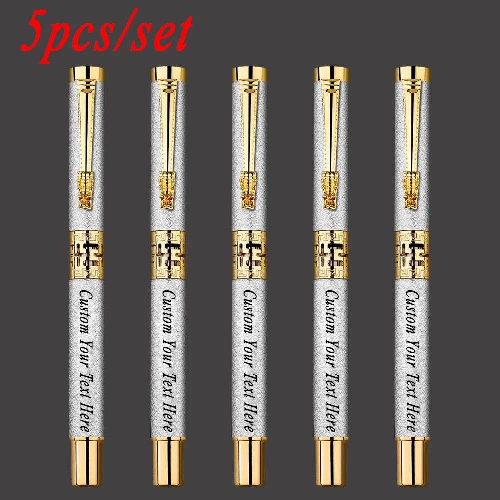 

5 шт./компл., гелевая ручка на заказ, школьные принадлежности, канцелярские принадлежности, металлическая шариковая ручка, офисные аксессуары, красивый подарок учителю