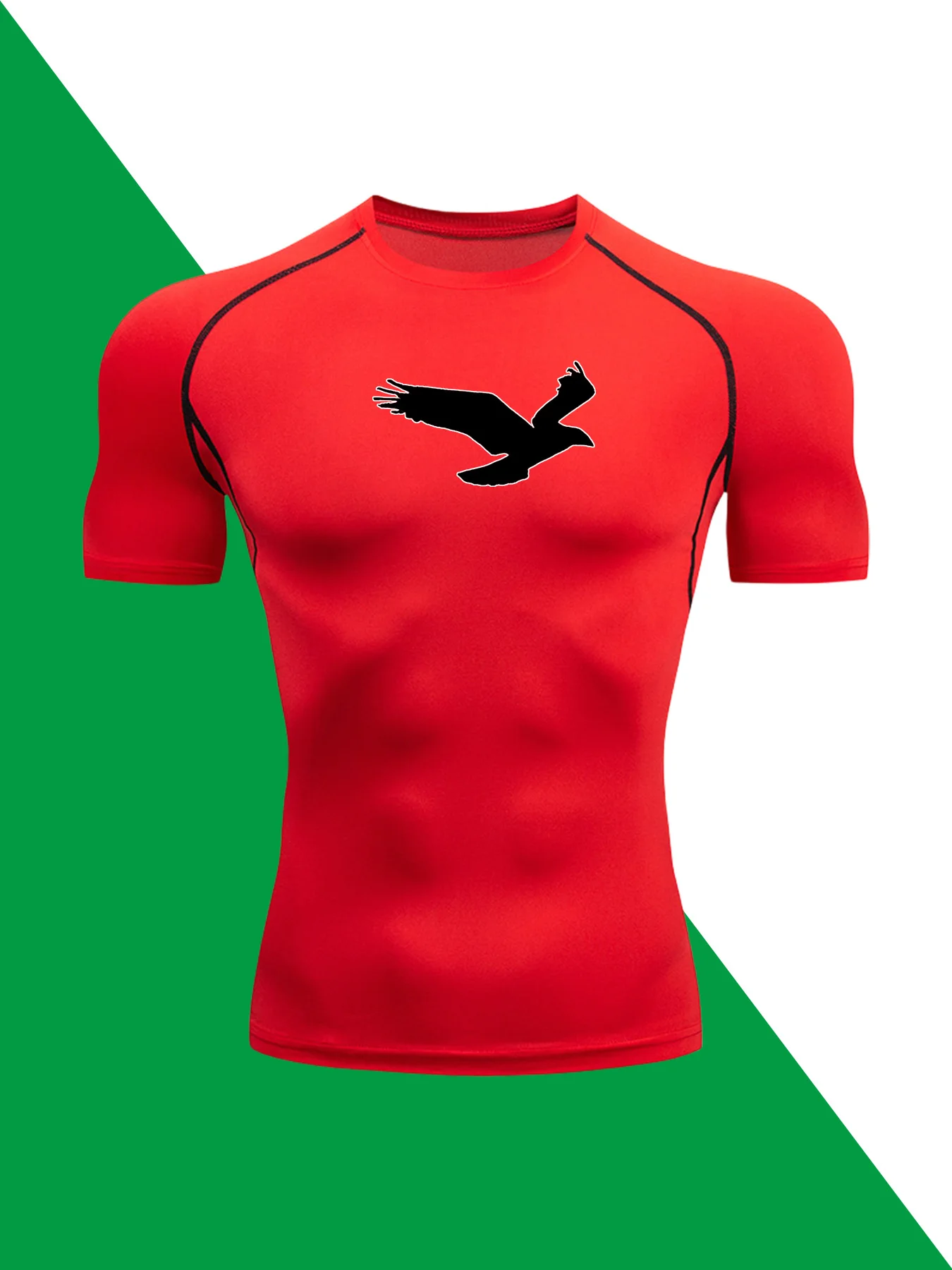 

Summer Running Trends Fitness Clothing Trends Multifunctional Fashion Black Eagle Doodle Shirt Quick Breathable Comfort T-shirt
