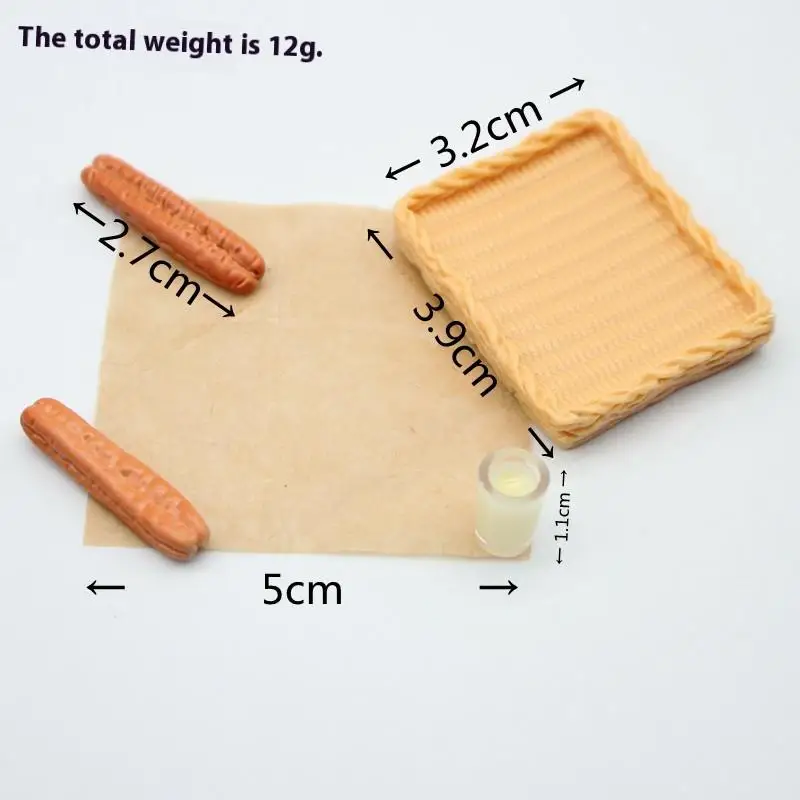 Poppenhuis Miniatuur Keuken Voedsel Model Gebakken Brood Stok Sojamelk Ontbijtset Accessoires Voor Poppenhuis Fantasiespel Speelgoed Cadeau