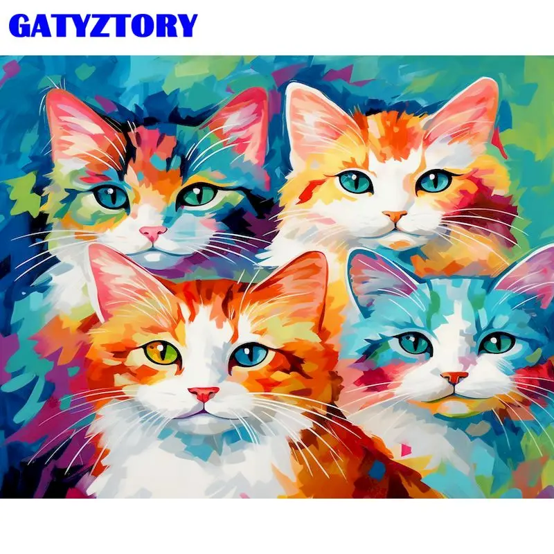 

GATYZTORY Painting Paints By Numbers Cat Pictures For Drawing By Numbers Paintings On Canvas For Living Room Gifts Diy Decor