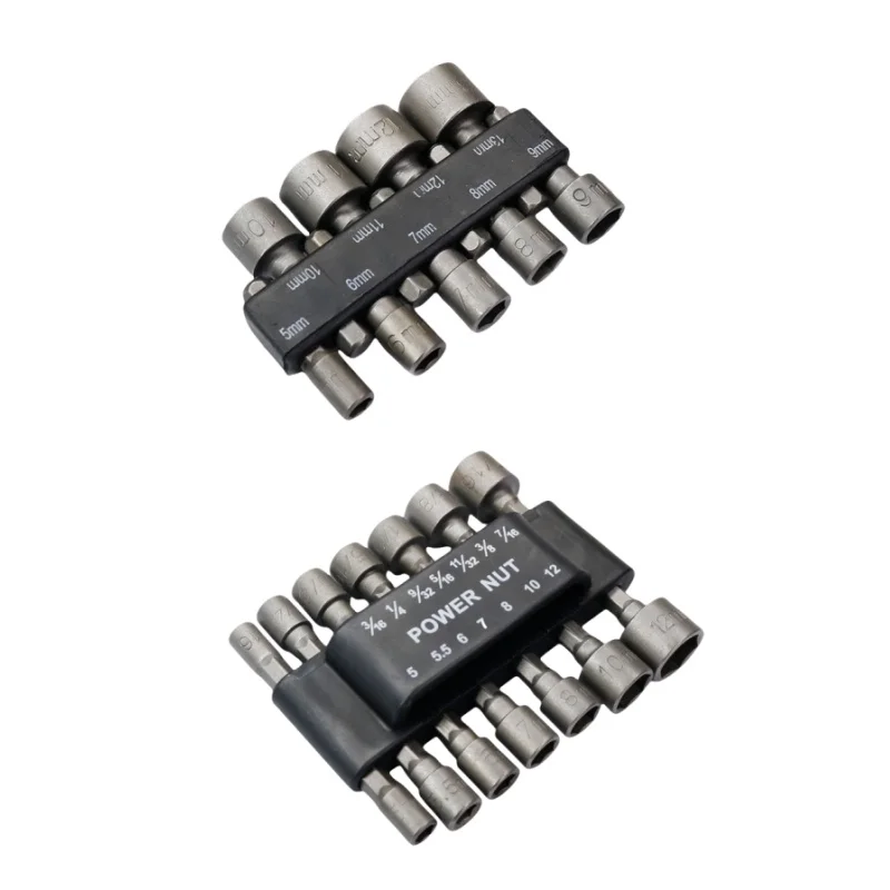 14pcs Power Nuts Driver Drill Bit Tools Set 1/4” Hexagon Socket Wrench Screw Adapter Screwdriver Kit Bolt Drivers Repairing Tool
