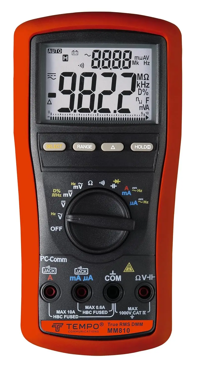 MM810 Multimeter, universelles digitales True RMS-Multimeter, AC/DC-Spannung, Strom, Widerstand, Frequenz,