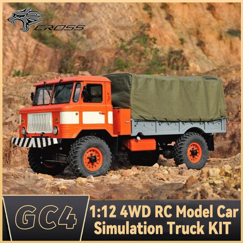 CROSSRC GC4 1/12 RC 4WD Electric Russian GAZ66 Gass Hardshell Military Truck Off road Climbing Vehicle  KIT assembly model Toys