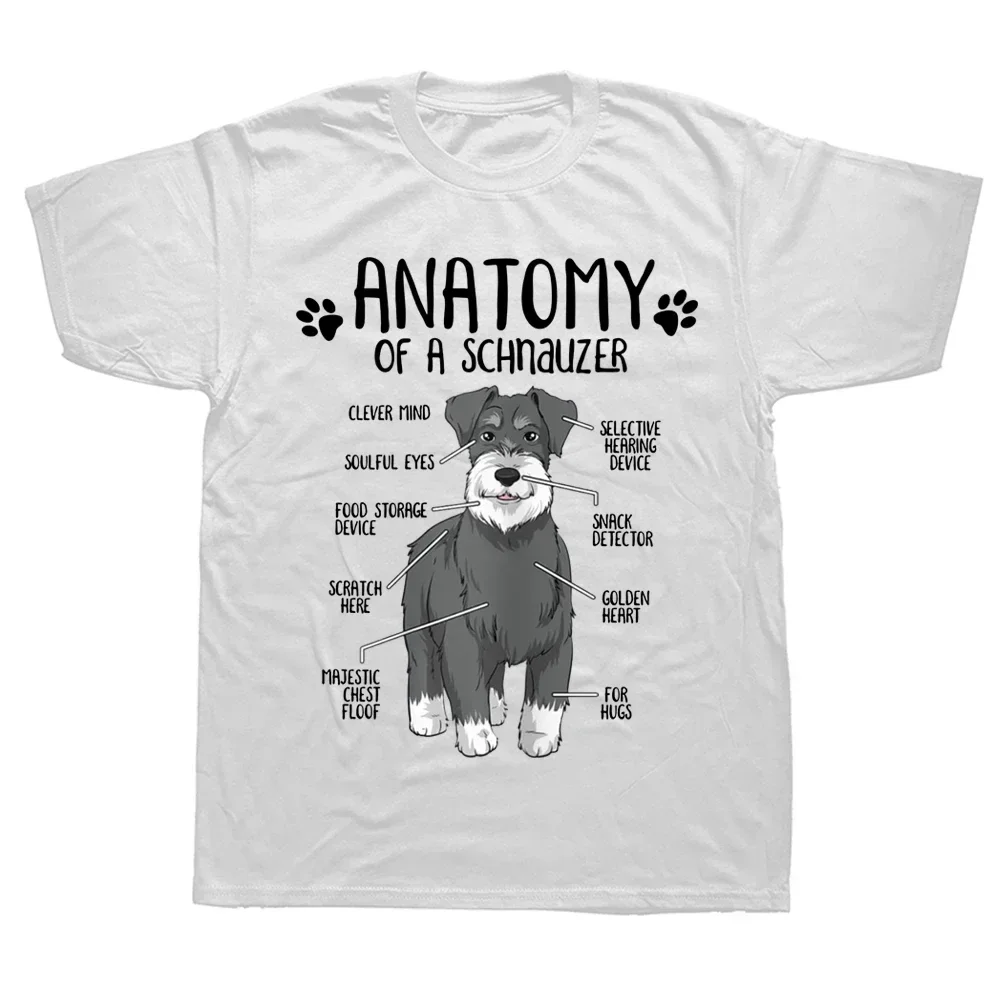 Graphic Cotton Streetwear Short Sleeve Birthday Gifts Summer T-shirt Funny Anatomy Miniature Schnauzer Dog Lover Cute T Shirts