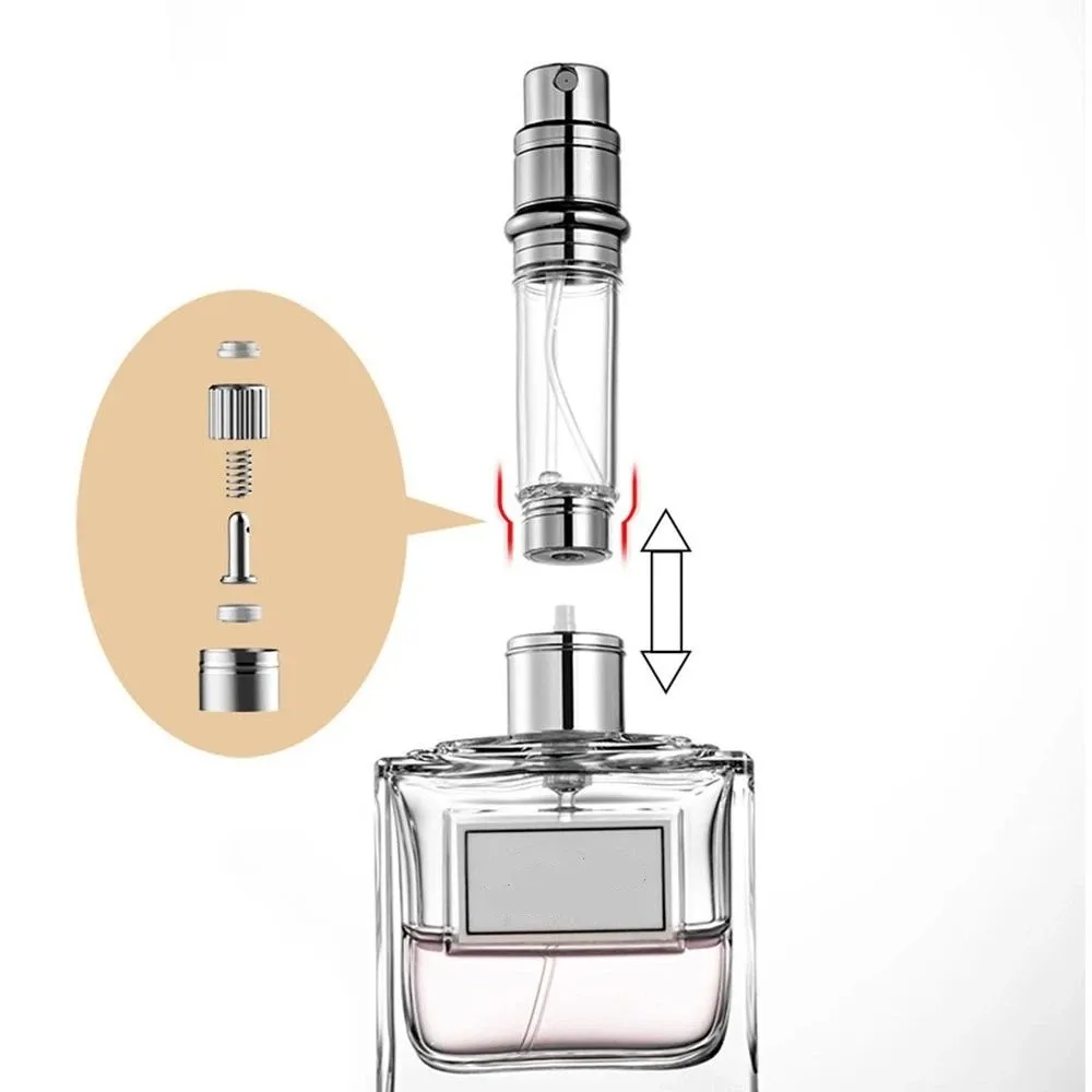 Duftflasche mit Bodenbefüllung, selbstpumpender Zerstäuber 5ML, Leder-Sprühflasche, Köln-Feuchtigkeitscreme, Feinnebel-Zerstäuber für Reisen – Detail 3