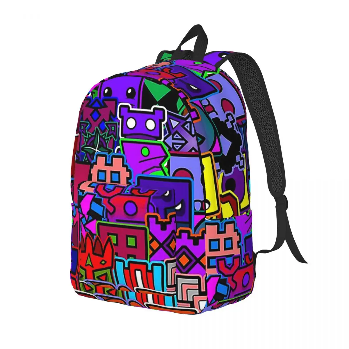 Рюкзак с геометрической формой видеоигры, рюкзак большой емкости для мальчиков и девочек, школьная сумка, сумки на плечо для мужчин и женщин