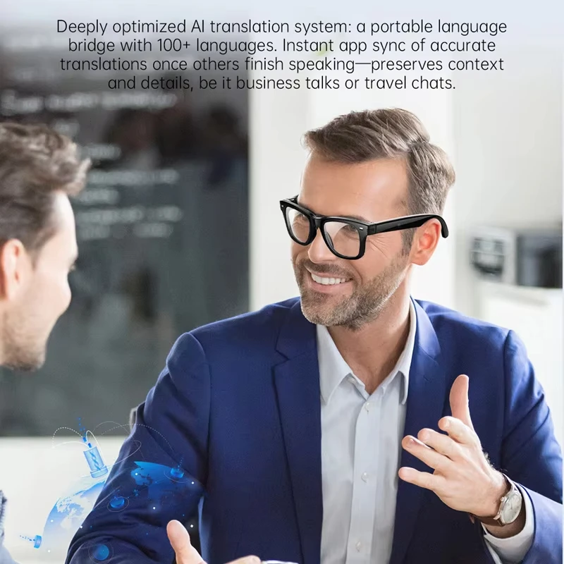 نظارات AI نظارات ذكية مكالمة صوتية تشغيل الموسيقى الرياضة عداد الخطى النظارات الشمسية AI الحوار لغة ترجمة نظارات بلوتوث #3